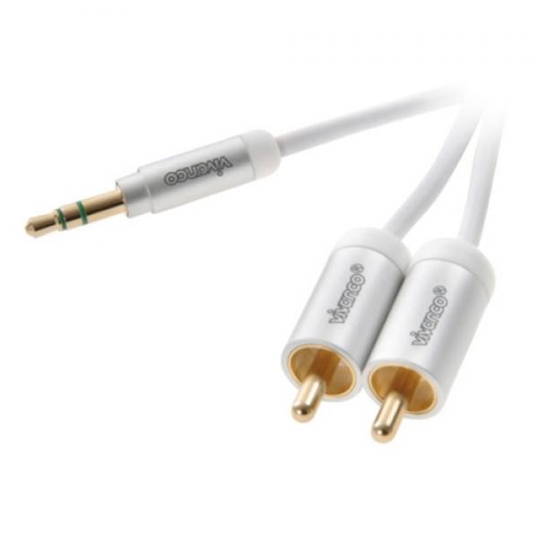 10' 3.5mm Stereo to 2 RCA Y-Splitter Cable (M/M)